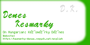 denes kesmarky business card